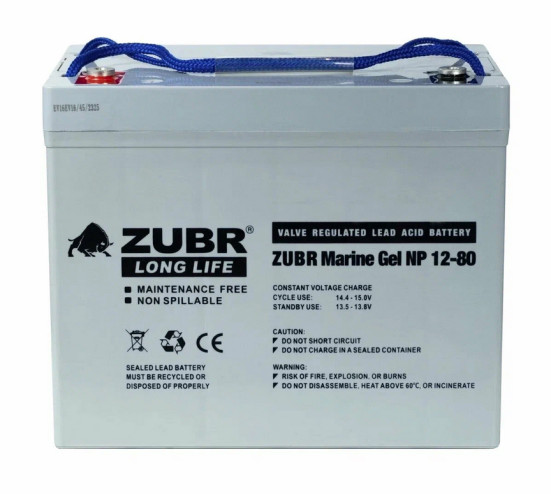 Тяговый аккумулятор ZUBR MG NP12-80 (12В, 80Ач, GEL)