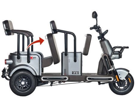 Трицикл электрический Wanshida U1-X 60V 800Вт (коричневый)