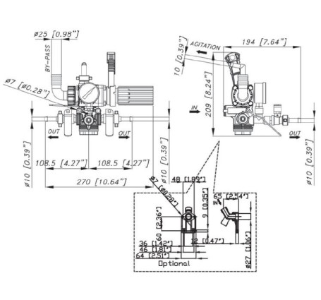Регулятор давления Bertolini Sting Plus (40бар, 90л/мин, 3 вых)