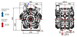 Мембранный насос Comet BPS260 D (249 л/мин, 20 бар, вал ВОМ 1"3/8)