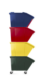 Контейнер мусорный TTS (зеленый, полипропилен, 45л)