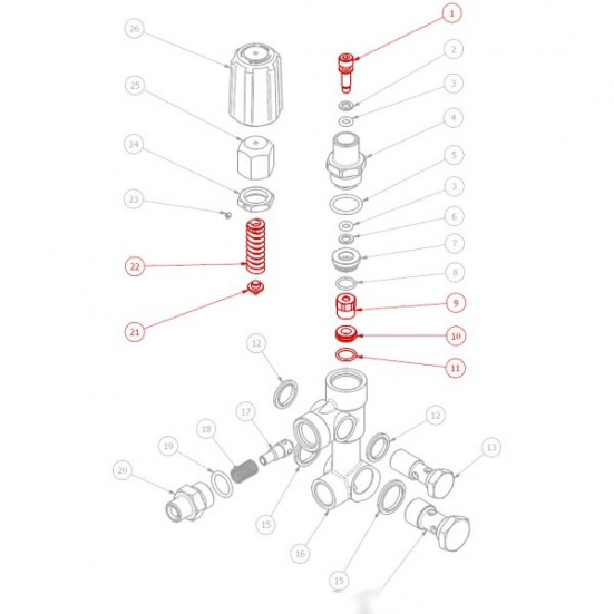 Ремкомплект уплотнений регулятора давления HAWK для VBR-VBRS