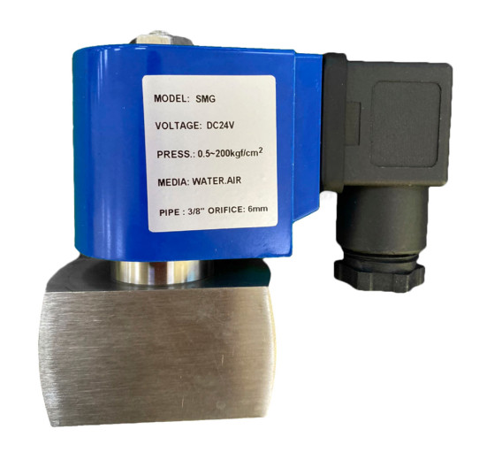 Клапан электромагнитный SMG (200бар, 3/8&quot;г-г, норм.закр, нерж, 24В) TOR
