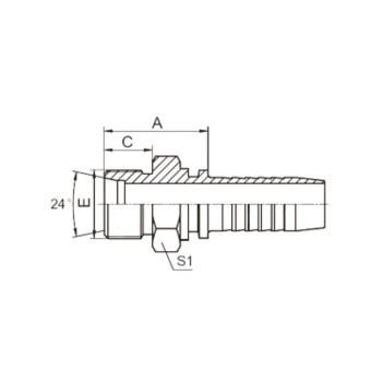Фитинг высокого давления DKO-L (DN10, М22х1.5ш, оцинк) Robin