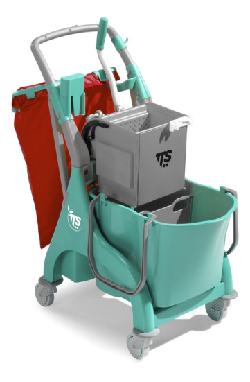 Тележка TTS Nick Plus 13 (28л, отжим O-Key, держ. мешка, зеленый)