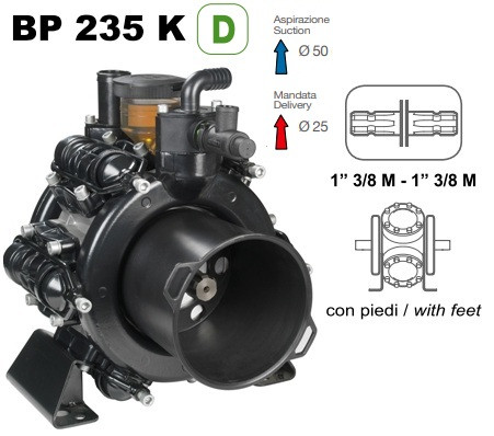 Мембранный насос Comet BP235 D (20 бар, 222 л/мин, ВОМ 1&quot;3/8)