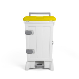 Контейнер TTS OpenUp90 (90л, педаль, дверь, белый/желтый)