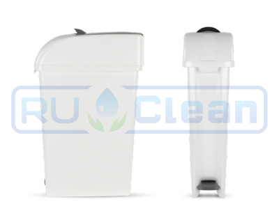 Ведро TTS ELLE XXL (23л, педаль, ободок для мешка, белый)