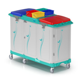 Тележка TTS Magic Line 390E (4х4л, закр. выдвиж. ящик, 2 держ. мешка 150л)