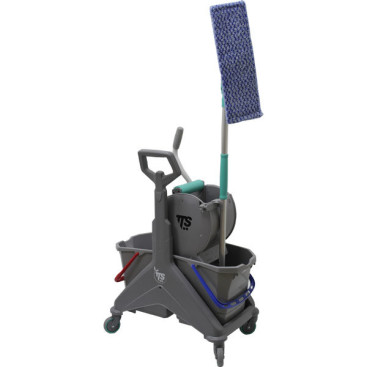 Тележка TTS NICKITA (2х15л, отжим DRY, серый)