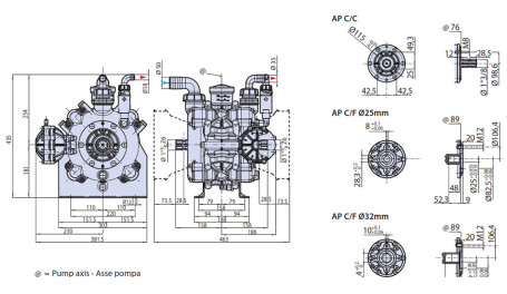 Мембранный насос AR 185 BP C/С (NBR, 20бар, 182.1л/мин, ВОМ 1&quot;⅜)
